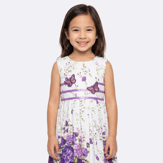 Sunny Fashion Girls Elegant Bow A-Line Dress – 4 Colors Available