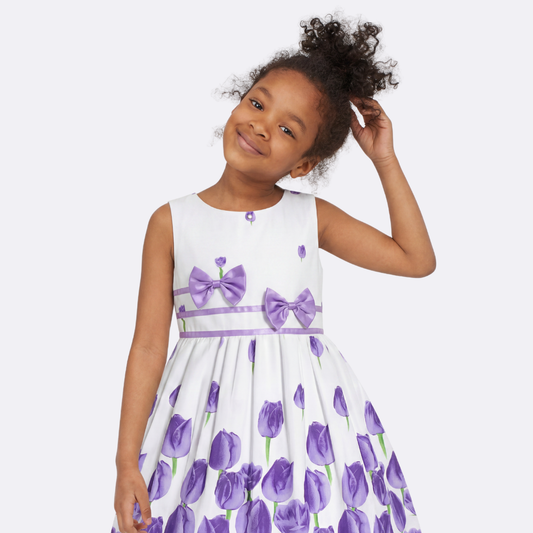 Sunny Fashion Girls Elegant Bow A-Line Dress