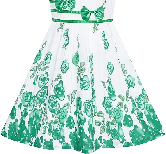 Sunny Fashion Girls Elegant Bow A-Line Dress