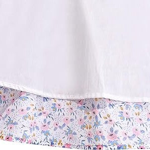 Sunny Fashion Girls Rose Print Backless Ruffle Cotton Dress