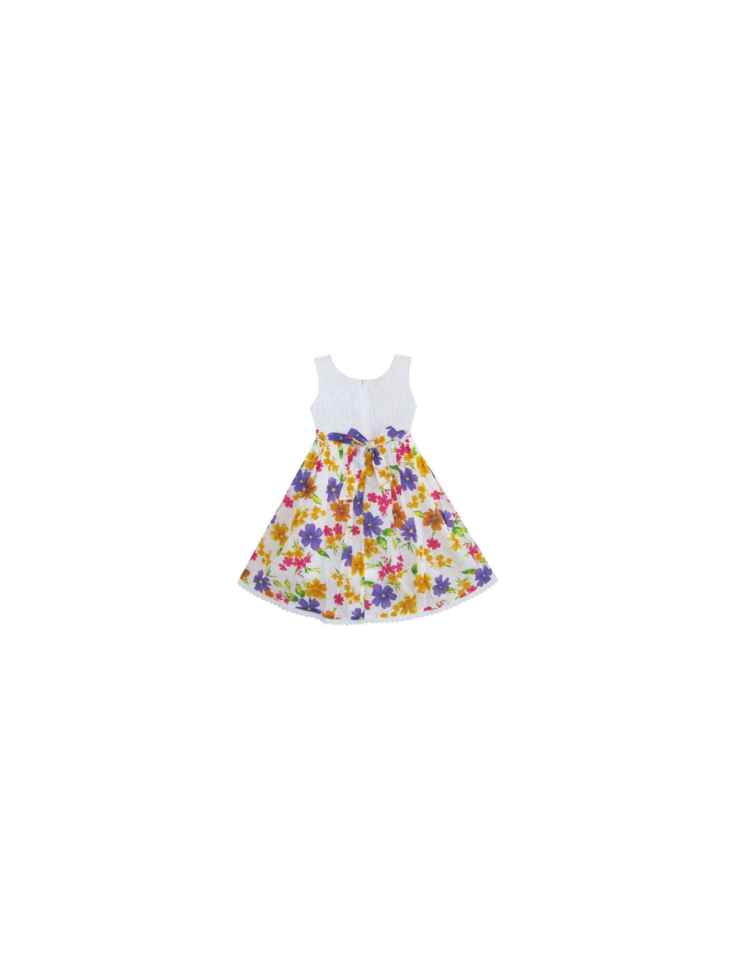 Girls dress Purple Pink Sundress Bow Tie Children Clothes Multi-Color