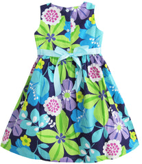 Girls Dress Flower Summer Beach Dress Size 2-12 Years