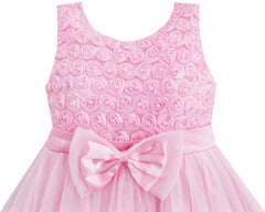 Girls Dress Flower Tulle Pleated Wedding Party Size 2-14 Years