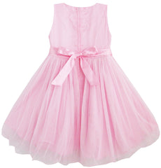 Girls Dress Flower Tulle Pleated Wedding Party Size 2-14 Years