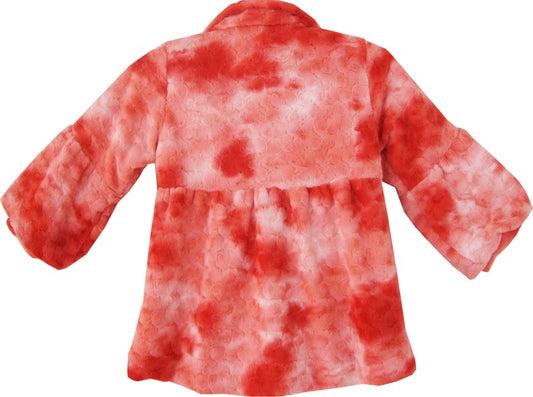 Girls Coat Red Faux Fur Lining Jacket Children Clothes size Red