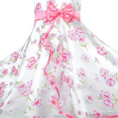 3 Layers Girls Dress flower Wave Pageant Bridesmaid Size 4-12 Years