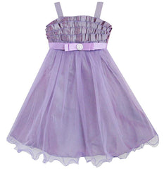 Flower Girl Dress Bow Tie Pageant Wedding Size 3-12 Years