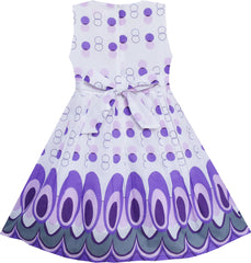 Girls Dress Peacock Tail Cool Summer Girls Clothes Size 4-14 Years