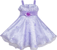 Flower Girl Dress Bow Tie Pageant Wedding Size 3-12 Years