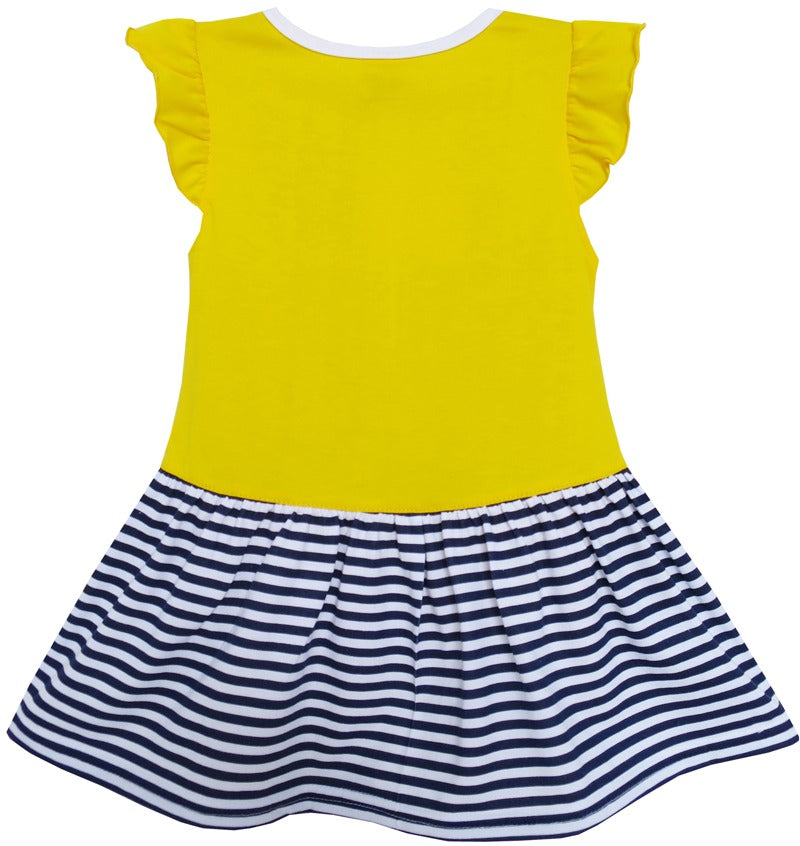 Girls Dress Princess Cute Design Sundress Kids Clothing Yellow