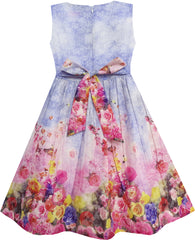 Girls Dress Sky Fantasy Colorful Angel Wings Feather Print Size 4-14 Years