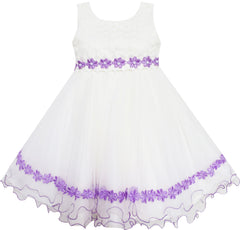 Girls Dress Elegant Design Princess Wedding Bow Tie Flower Size 4-14 Years