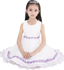 Girls Dress Elegant Design Princess Wedding Bow Tie Flower Size 4-14 Years