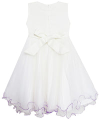 Girls Dress Elegant Design Princess Wedding Bow Tie Flower Size 4-14 Years