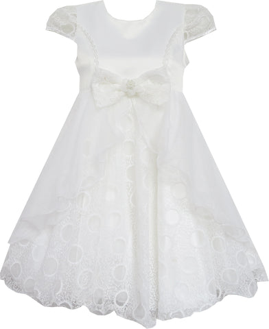 Flower Girls Dress Tiered Ruffle Skirt Pageant Size 3-10 Years