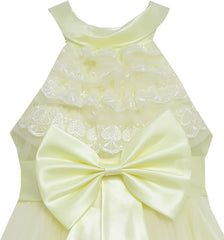 Flower Girls Dress Lace Sequins Sparkling Wedding Bridesmaid Size 5-12 Years