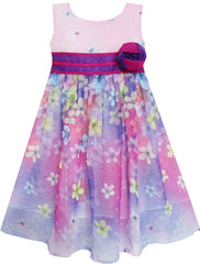 Girls Dress Elegant Wedding Gown Bridesmaid Tulle Flower Size 4-14 Years