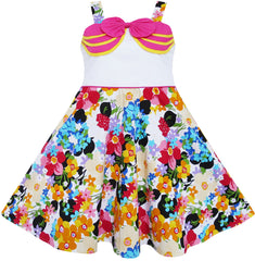 Girls Dress Hot Flower Belt Party Christmas Size 2-12 Years
