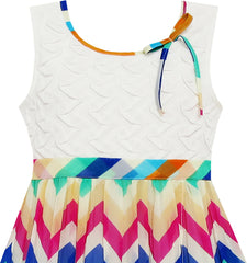 Girls Dress Chiffon Floral High-Low Tie Waist Party Princess Size 7-14 Years