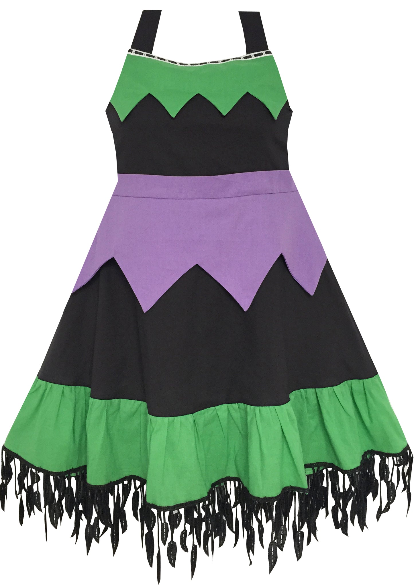 Girls Dress Pumpkin Costume Halloween Trick Treat Party Size 3-14 Years