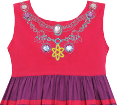 Girls Dress Little Girls Color Blocks Embroidery Flower Size 12M-5 Years