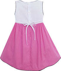 Girls Dress Little Girls Color Blocks Embroidery Flower Size 12M-5 Years