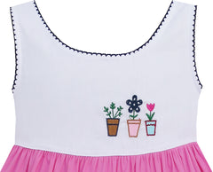 Girls Dress Little Girls Color Blocks Embroidery Flower Size 12M-5 Years