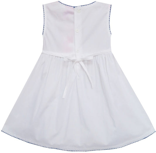 Girls Dress Little Girls Striped Embroidery Circles Heart Multi-Color