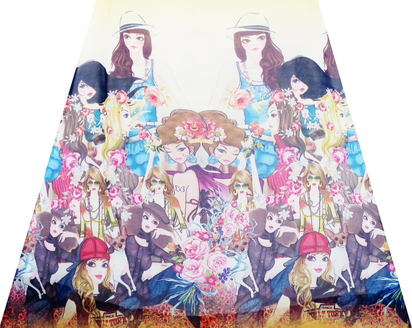 Girls Dress Vintage Tank Modern People Figure Print Size 7-14 Years