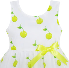 Girls Dress Dot Flower Embroidered Size 2-10 Years