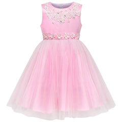 Girls Dress Elegant Design Princess Wedding Bow Tie Flower Size 4-14 Years