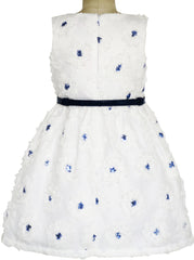 Girls Dress Flower Tulle Pleated Wedding Party Size 2-14 Years