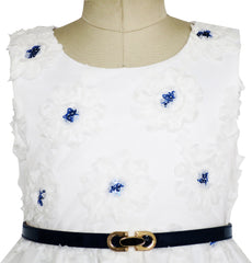 Girls Dress Flower Tulle Pleated Wedding Party Size 2-14 Years