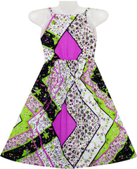 Girls Dress Floral Belt Chiffon Party Maxi Dress Size 6-14 Years