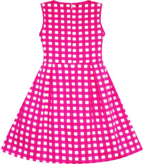 Girls Dress Turn-Down Collar Checkered Summer School Size 5-14 Years