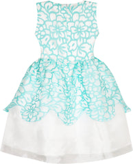 Flower Girls Dress Tiered Skirt Bridesmaid Wedding Size 4-12 Years