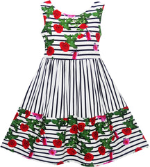 Girls Dress Flower Summer Beach Dress Size 2-12 Years