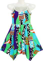 Girls Dress Flower Asymmetrical Hem Skirt Tank Dress Size 6-14 Years