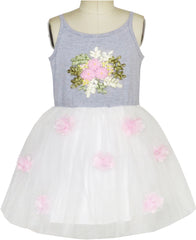 Girls Dress Short Sleeve Rainbow Tulle Skirt Birthday Party Size 4-10 Years