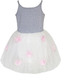 Girls Dress Short Sleeve Rainbow Tulle Skirt Birthday Party Size 4-10 Years