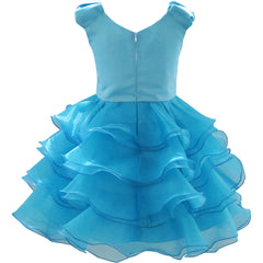 Girls Dress Ruffles Tulle Tiered Dress Sequin Party Birthday Princess Size 4-12 Years