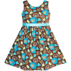 Girls Dress Flower Summer Beach Dress Size 2-12 Years