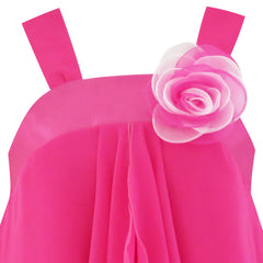 Girls Dress Sleeveless Halter Flower Multi Layer Chiffon Size 3-14 Years