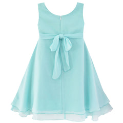 Girls Dress Sleeveless Halter Flower Multi Layer Chiffon Size 3-14 Years