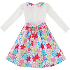 Girls Dress Lace Pearl Plum Blossom Elegant Princess Dress Size 4-14 Years