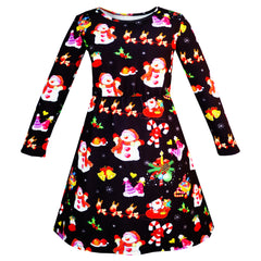 Girls Dress Forest Fox Long Sleeve Size 3-12 Years