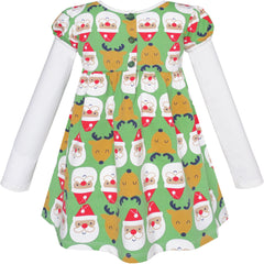 Girls Dress Christmas Santa Reindeer 2-in-1 Top Dress Size 2-8 Years