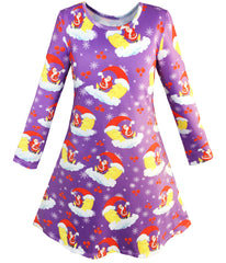 Girls Dress Forest Fox Long Sleeve Size 3-12 Years