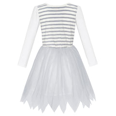 Girls Dress Long Sleeve Lace 2-in-1 Princess Tutu Size 4-12 Years