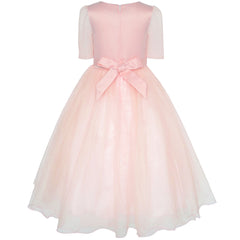 Flower Girls Dress Dimensional Flower Wedding Party Pageant Size 5-14 Years